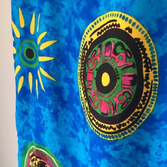 Beach Coverup Wrap Skirt Blue Tie-Dye Rayon NWOT - Picture 4 of 8